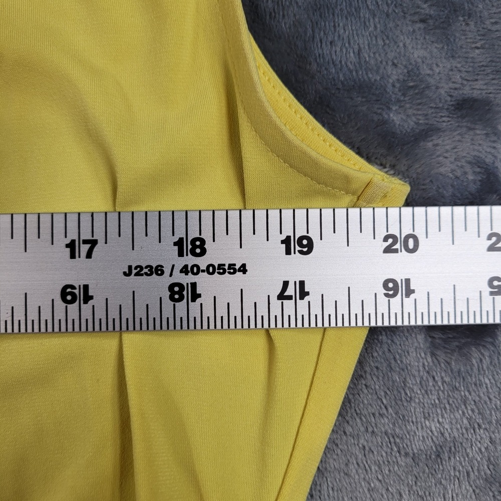 CHAUS NEW YORK Yellow Cowl Neck Sleeveless Top, Ruched Sides Women's Size L - Picture 4 of 6